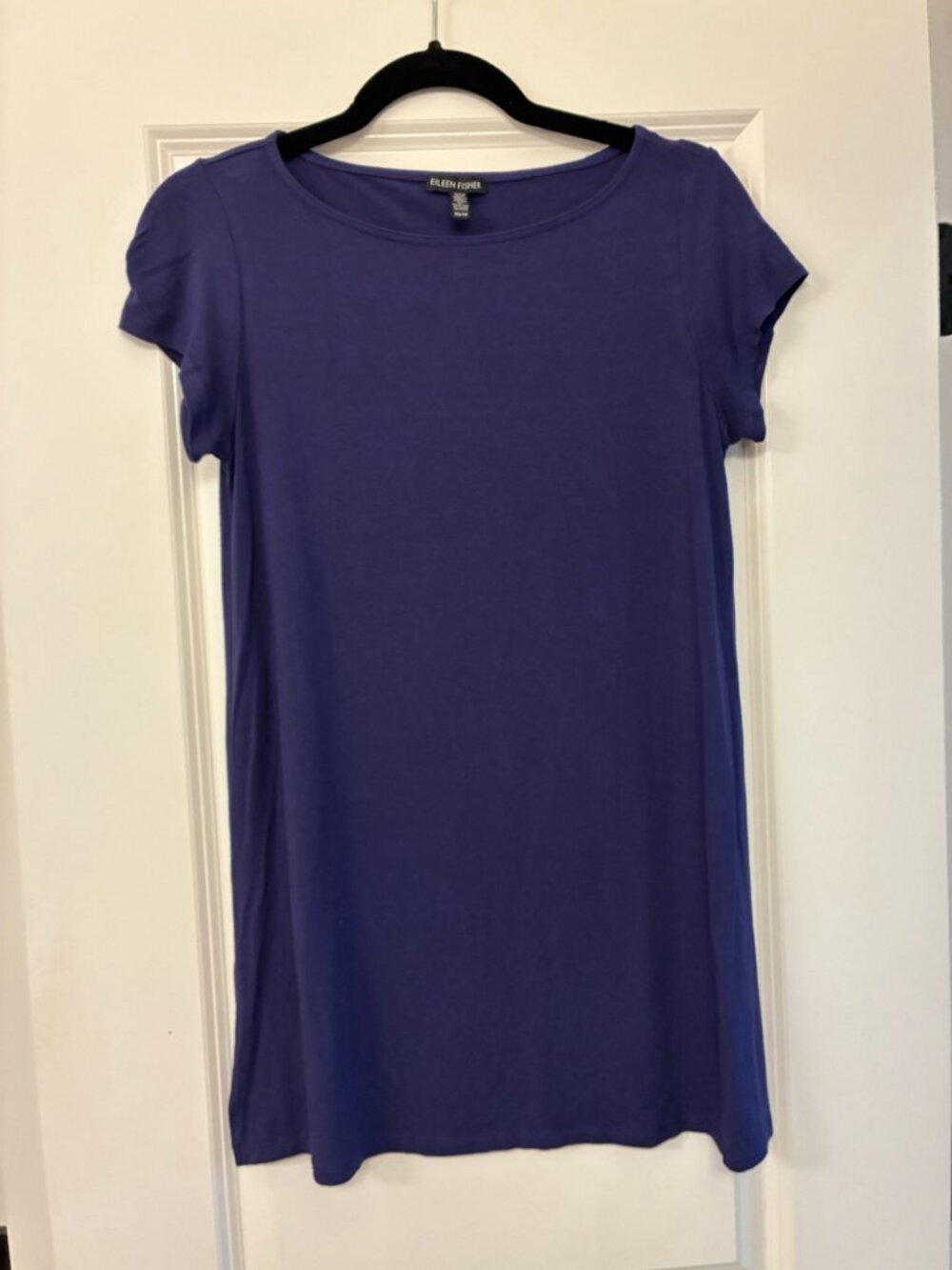 EILEEN FISHER Stretch Jersey Short Sleeve Tunic Purple Women's Size XS